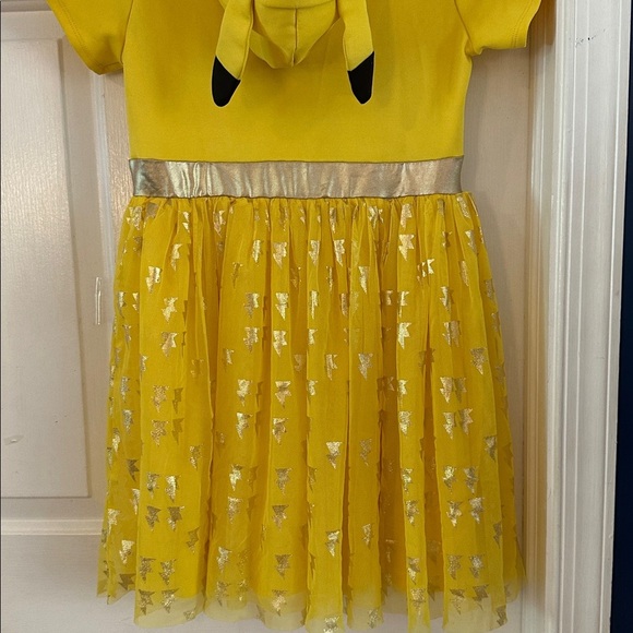 Pokémon Pikachu Cosplay Short Sleeve Hooded Tutu Dress with lightening bolts - Picture 6 of 7